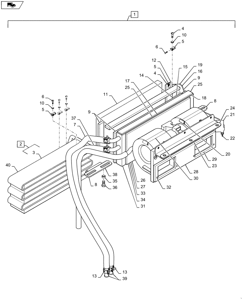 Схема запчастей Case 430 - (09-55A) - HEATER AND AIR CONDITIONING ASSEMBLY (09) - CHASSIS