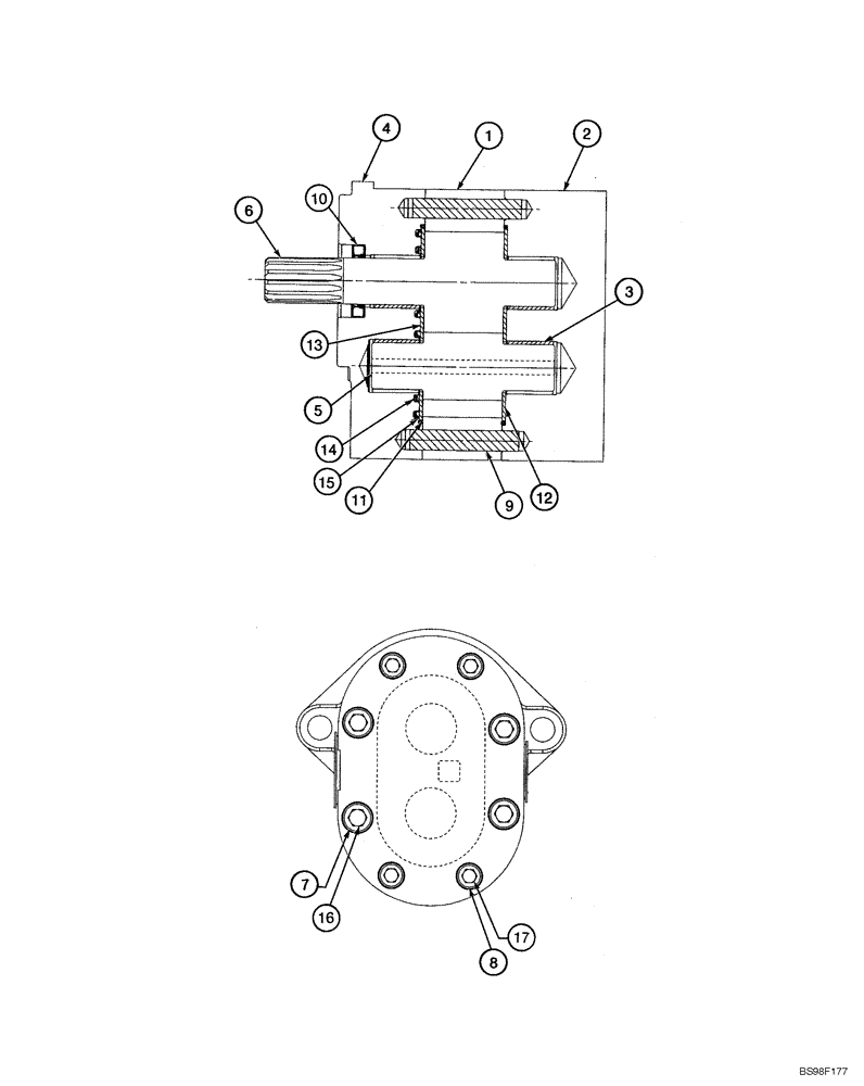 Схема запчастей Case 550H-IND - (08-04) - PUMP, GEAR (08) - HYDRAULICS