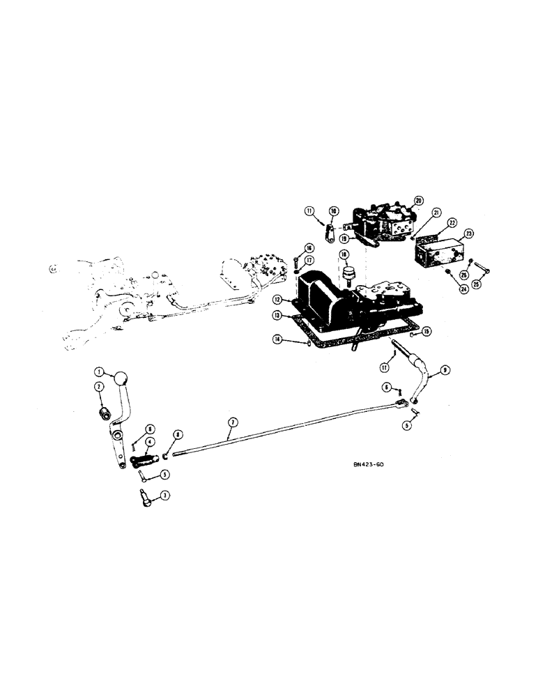 Схема запчастей Case 420B - (140) - HYDRAULIC CONTROLS (EAGLE HITCH OR REMOTE CONTROL) (MODELS 320B AND 420BD) 