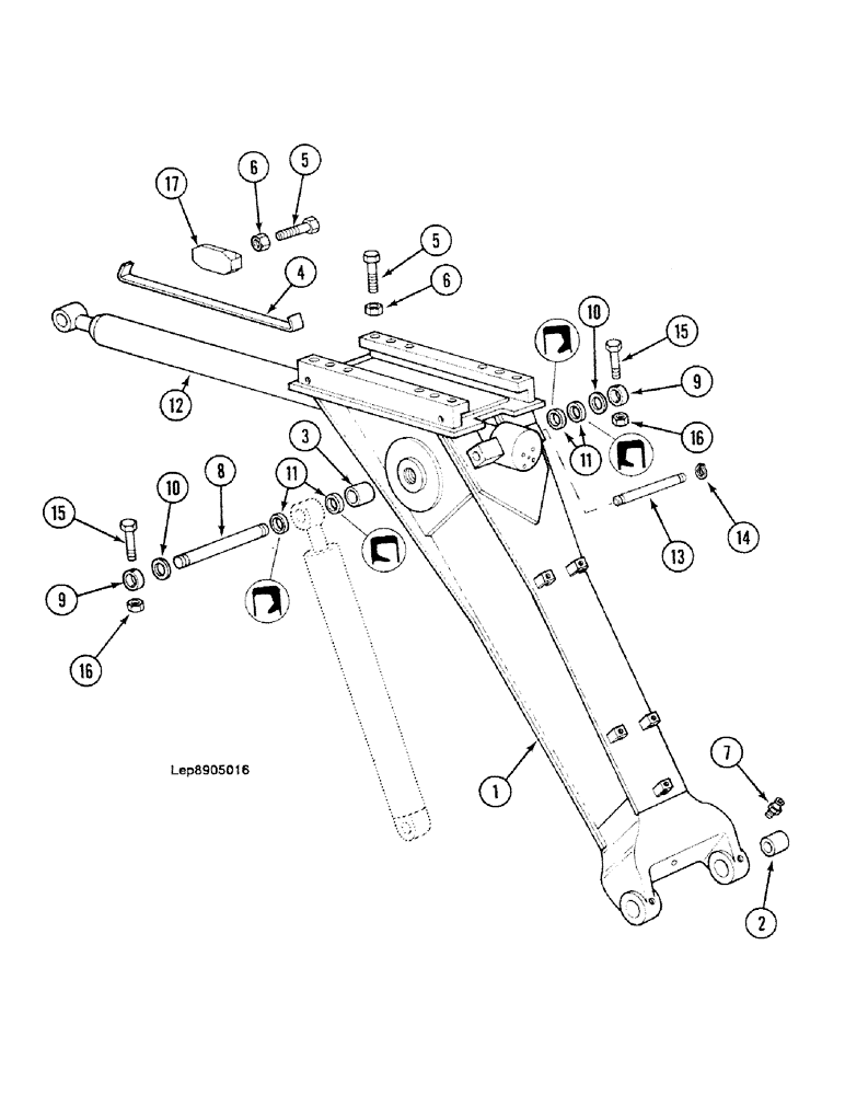 Схема запчастей Case 688C - (9F-08) - REMOTE-CONTROLLED BOOM (FIXED SECTION) (05.1) - UPPERSTRUCTURE CHASSIS/ATTACHMENTS