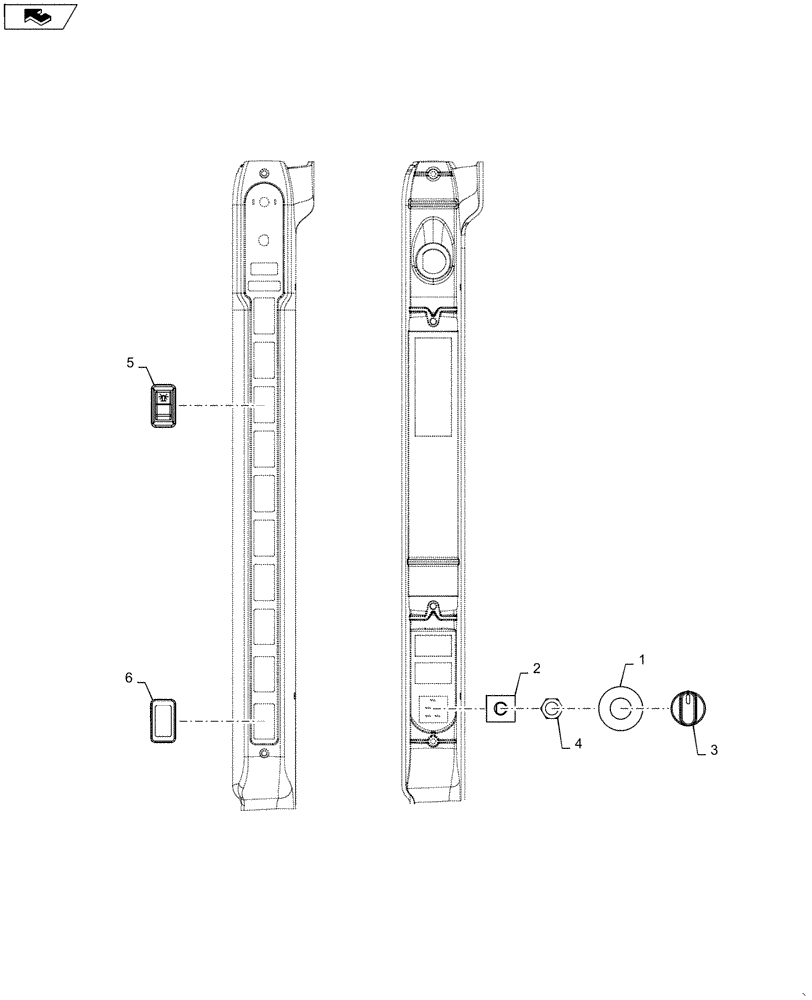 Схема запчастей Case SR210 - (55.405.CI) - LIGHT CONSOLE SWITCH (55) - ELECTRICAL SYSTEMS