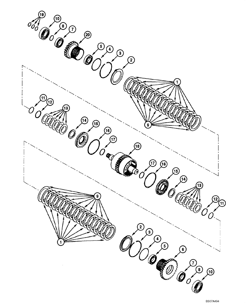 Схема запчастей Case 865 VHP - (06.09[00]) - TRANSMISSION - 2ND SPEED AXLE (06) - POWER TRAIN