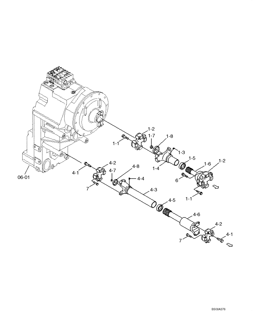 Схема запчастей Case 1221E - (06-35[01]) - DRIVE LINES (B) (87700465) (2) (06) - POWER TRAIN