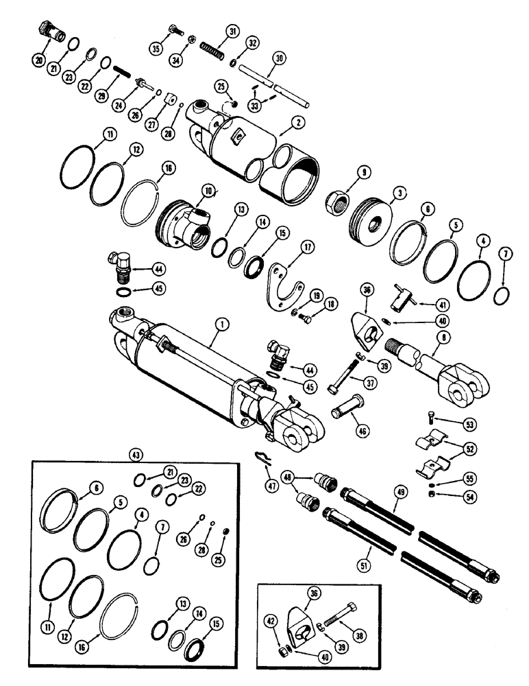 Схема запчастей Case 480CK - (147A) - 3-1/4 INCH X 8 INCH HYDRAULIC CYLINDER, WITH HYDRAULIC LIMIT STOP 