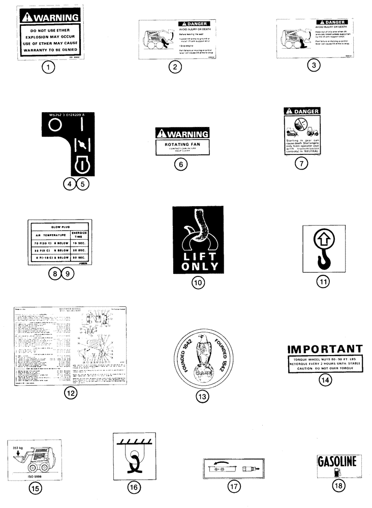 Схема запчастей Case 1825 - (9-34) - DECALS - ENGLISH, NORTH AMERICAN MODELS (09) - CHASSIS/ATTACHMENTS