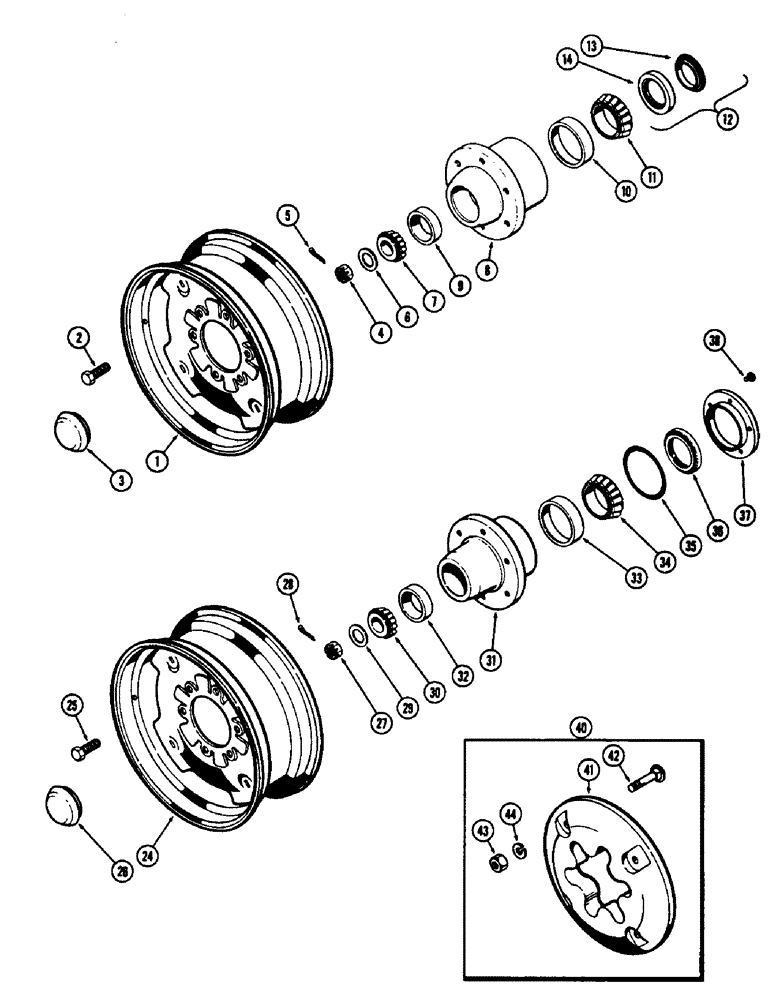 Схема запчастей Case 480CK - (110) - FRONT WHEELS AND WEIGHTS, FIRST USED TRACTOR SERIAL NUMBER 8319561 