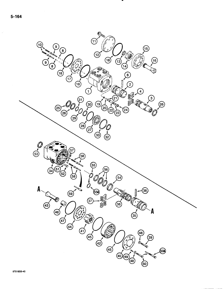 Схема запчастей Case 580K - (05-164) - STEERING CONTROL VALVE (05) - STEERING