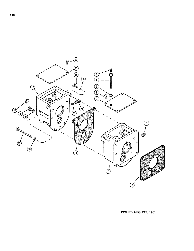 Схема запчастей Case 480C - (188) - SHUTTLE HOUSING, TWO SPEED MECHANICAL SHUTTLE (21) - TRANSMISSION