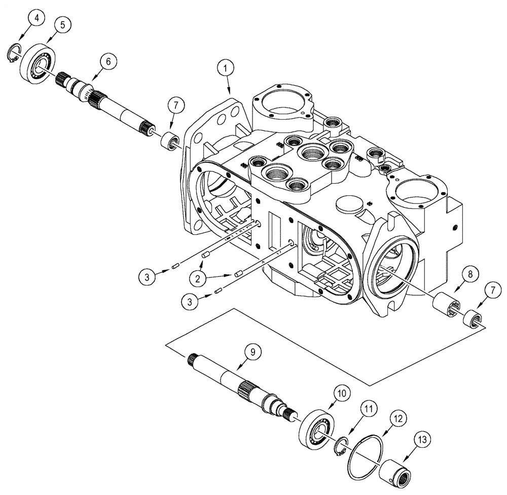 Схема запчастей Case 85XT - (06-11) - PUMP, TANDEM, HOUSING (06) - POWER TRAIN