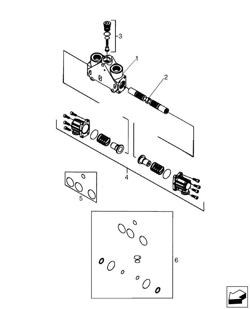 Схема запчастей Case 580SN WT - (35.150.08[01]) - VALVE SECTION - BACKHOE, STABILIZER (WITH PILOT CONTROLS) (35) - HYDRAULIC SYSTEMS