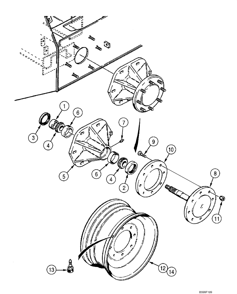 Схема запчастей Case 1845C - (06-25) - AXLES - WHEEL, JAF0192379 - (06) - POWER TRAIN