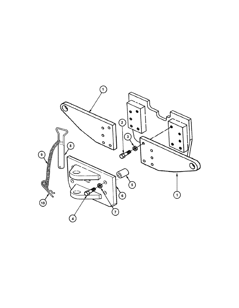 Схема запчастей Case 885 - (09-010[01]) - LIFTING SUPPORT - ASSEMBLY (09) - CHASSIS