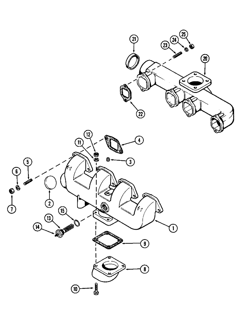 Схема запчастей Case 680CK - (010) - MANIFOLDS, (301B) DIESEL ENGINE (10) - ENGINE