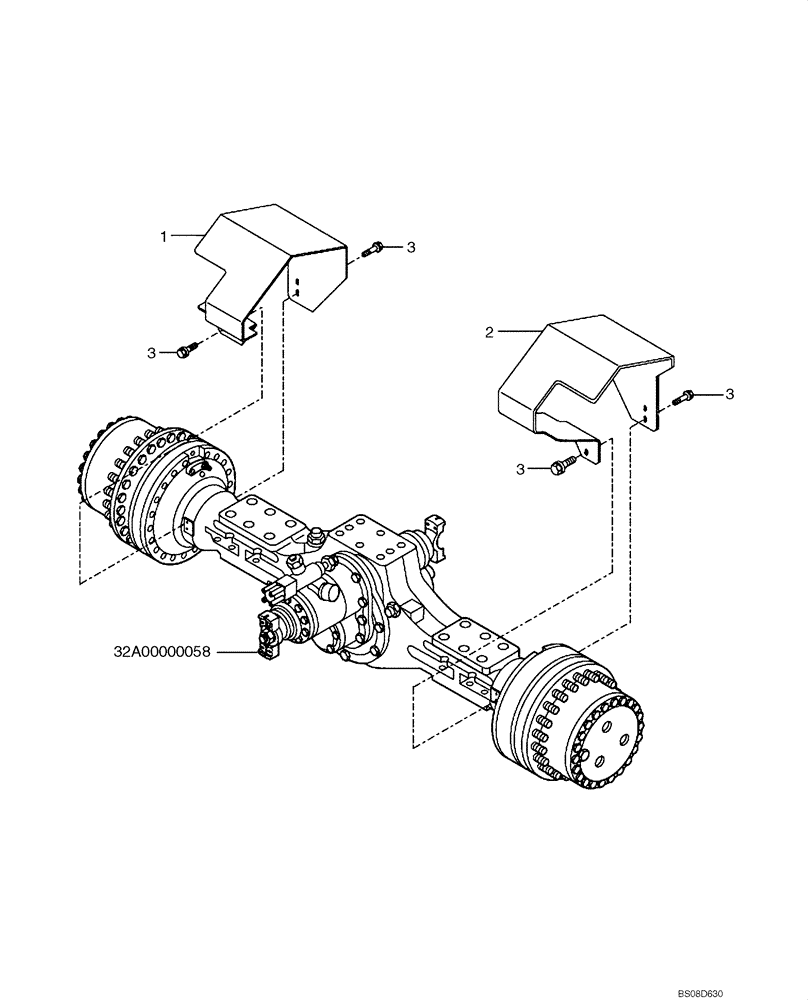 Схема запчастей Case 340B - (47A01002199[001]) - BRAKE SHIELDS, INTERMEDIATE AXLE (87485658) (09) - Implement / Hydraulics / Frame / Brakes