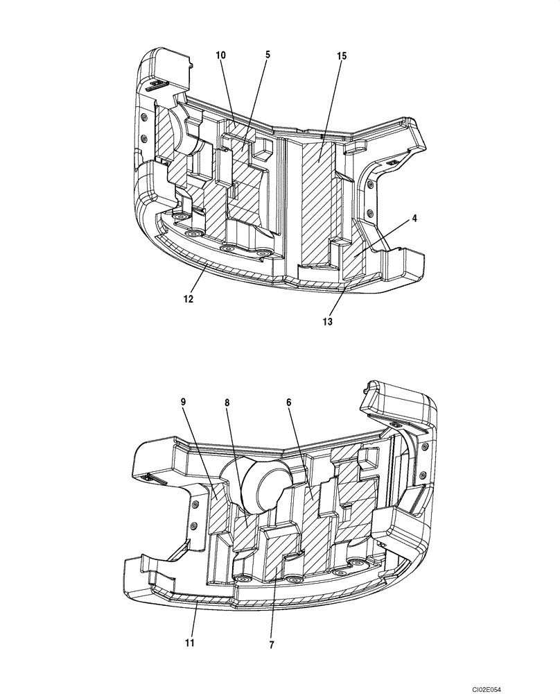 Схема запчастей Case CX135SR - (09-06) - COUNTERWEIGHT - SOUNDPROOFING (09) - CHASSIS/ATTACHMENTS