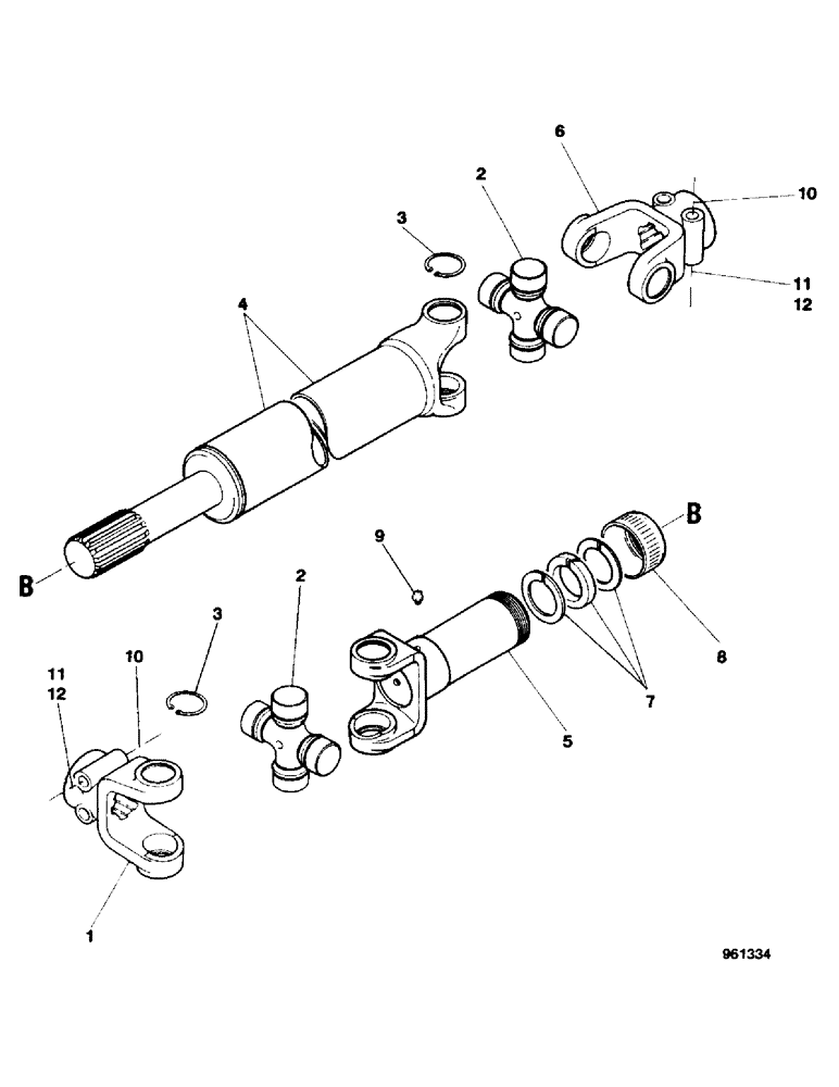 Схема запчастей Case 580G - (20) - FRONT DRIVE AXLE - DRIVE SHAFT 