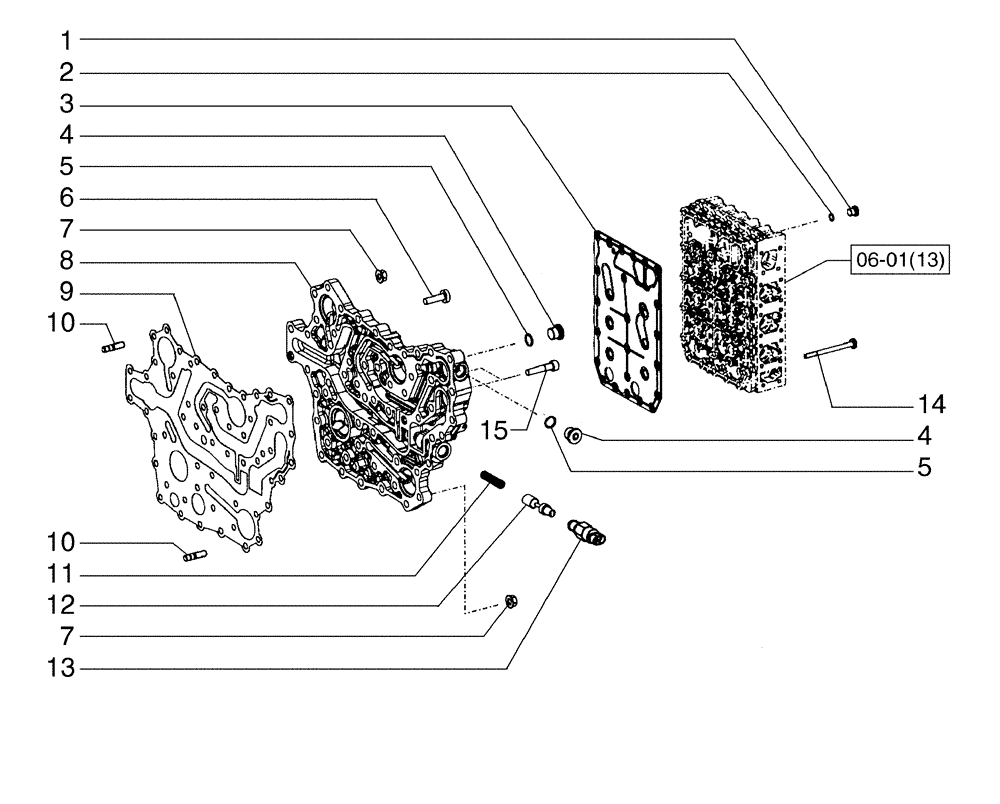 Схема запчастей Case 885B - (06-01[12A]) - TRANSMISSION, CONTROL VALVE - (TORQUE CONVERTER) (06) - POWER TRAIN