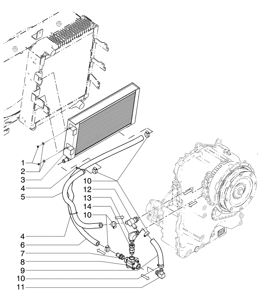 Схема запчастей Case 885B - (06-01[19A]) - TRANSMISSION OIL COOLER - (TORQUE CONVERTER) (06) - POWER TRAIN