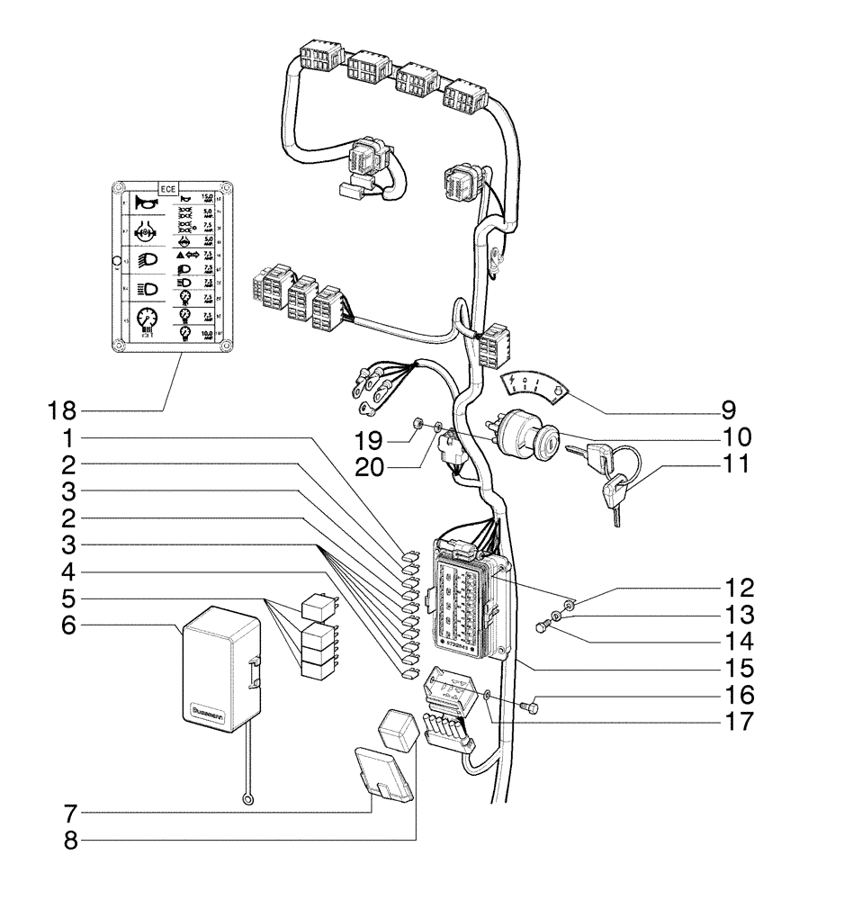 Схема запчастей Case 865B - (04-28[01]) - INSTRUMENT PANEL, FRONT CONSOLES (04) - ELECTRICAL SYSTEMS