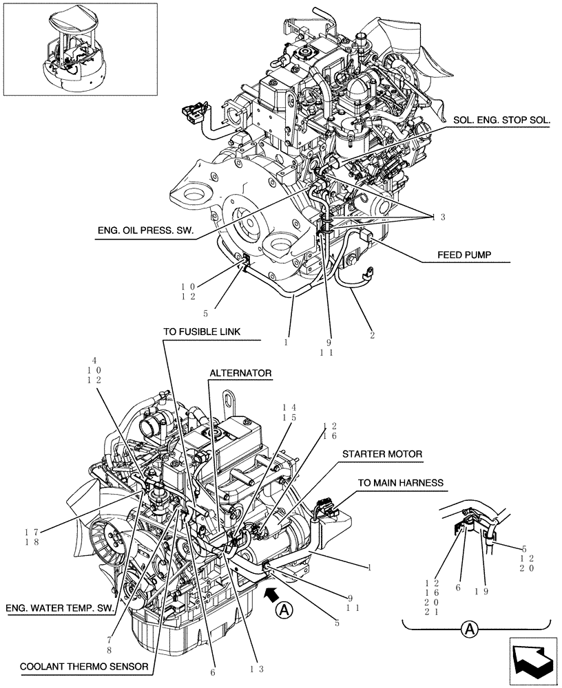 Схема запчастей Case CX31B - (325-01[1]) - ELECTRIC SYSTEM - ENGINE HARNESS (55) - ELECTRICAL SYSTEMS