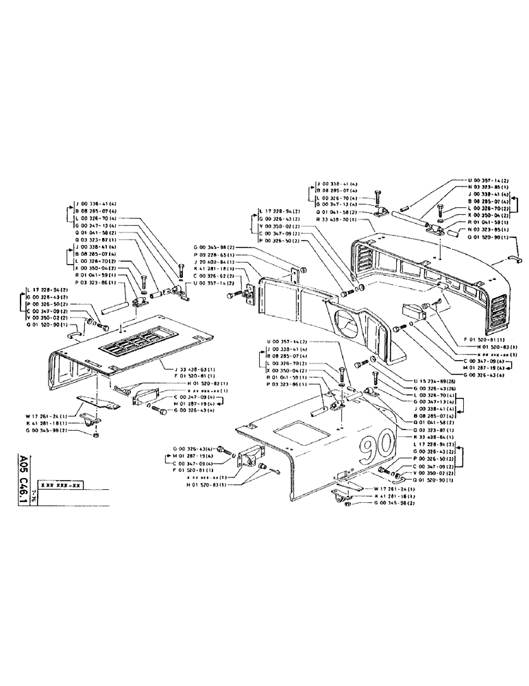 Схема запчастей Case 90CL - (008) - NO DESCRIPTION PROVIDED (05) - UPPERSTRUCTURE CHASSIS