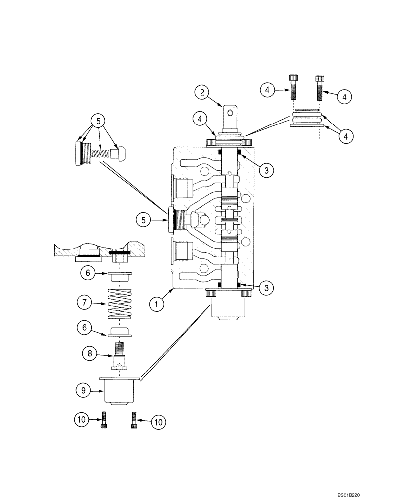 Схема запчастей Case 570MXT - (08-27) - VALVE SECTION - HITCH PITCH, TILT AND IMPLEMENT (08) - HYDRAULICS