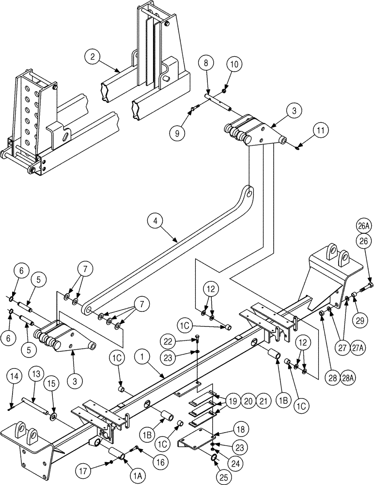 Схема запчастей Case 6010 - (09-03) - PIPE LOADER - PIPE LIFTER (89) - TOOLS