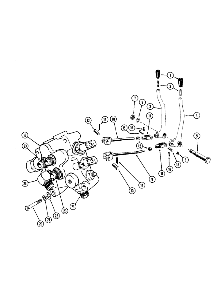 Схема запчастей Case W10 - (160) - TWO SPOOL HYDRAULIC VALVE CONTROL (08) - HYDRAULICS