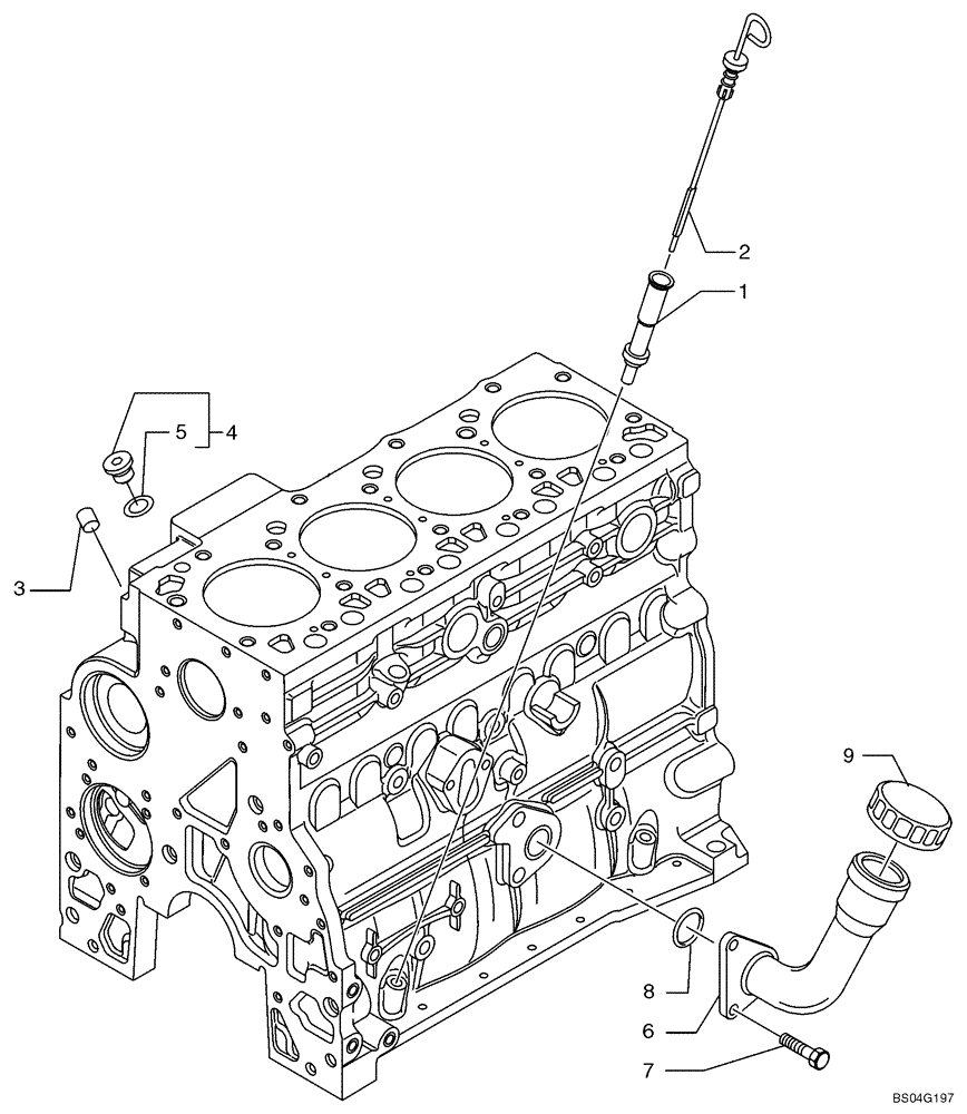 Схема запчастей Case 521D - (02-15) - ENGINE, OIL (02) - ENGINE