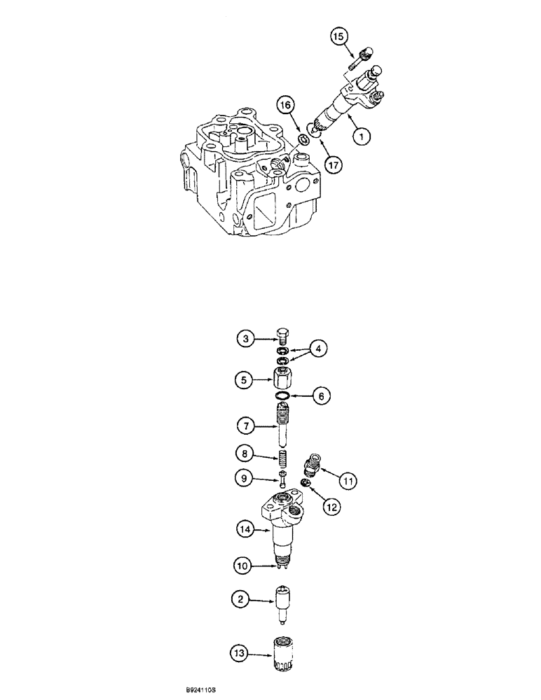 Схема запчастей Case 9060B - (3-14) - FUEL INJECTION NOZZLE, 6D22-TC ENGINE (03) - FUEL SYSTEM