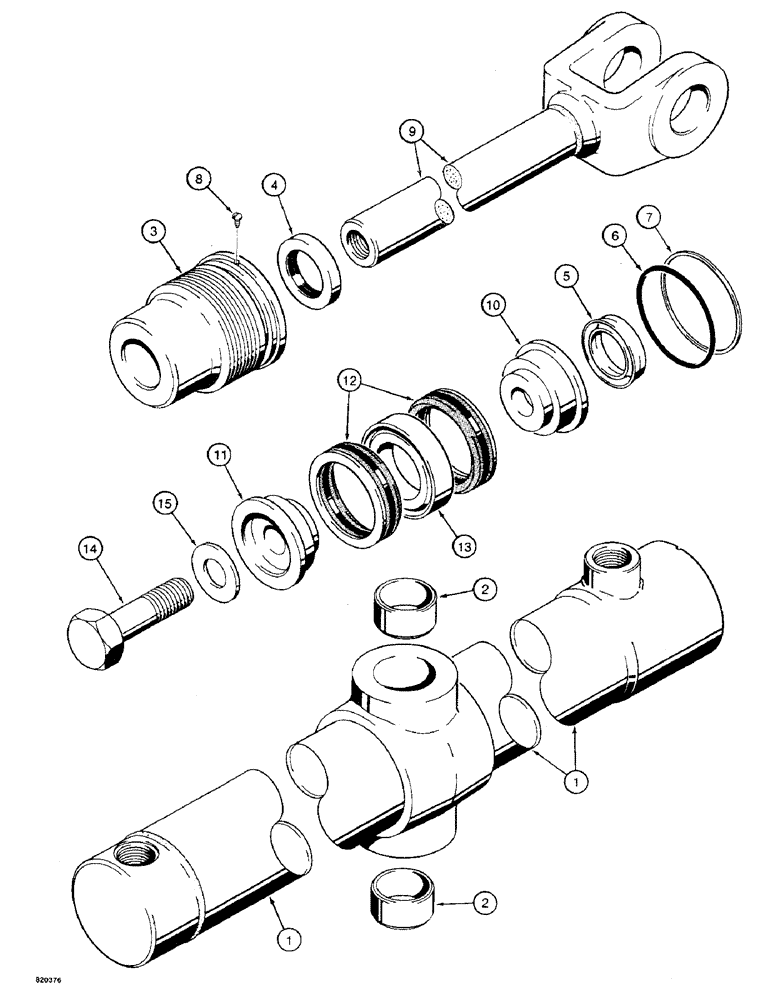 Схема запчастей Case 475 - (218) - G34344 REEL CARRIER AND DOZER LIFT CYLINDER, WITH TWO-PIECE PISTON (35) - HYDRAULIC SYSTEMS