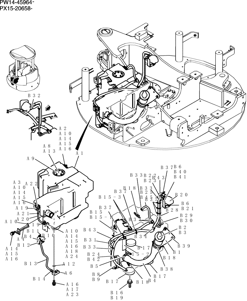 Схема запчастей Case CX36B - (059-01[1]) - TANK ASSEMBLY, FUEL (CANOPY) (05) - SUPERSTRUCTURE