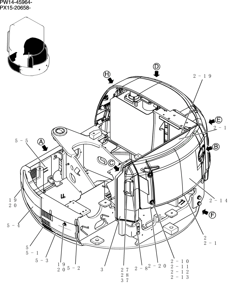 Схема запчастей Case CX31B - (769-01[1]) - GUARD INSTAL COOLER (36) - PNEUMATIC SYSTEM