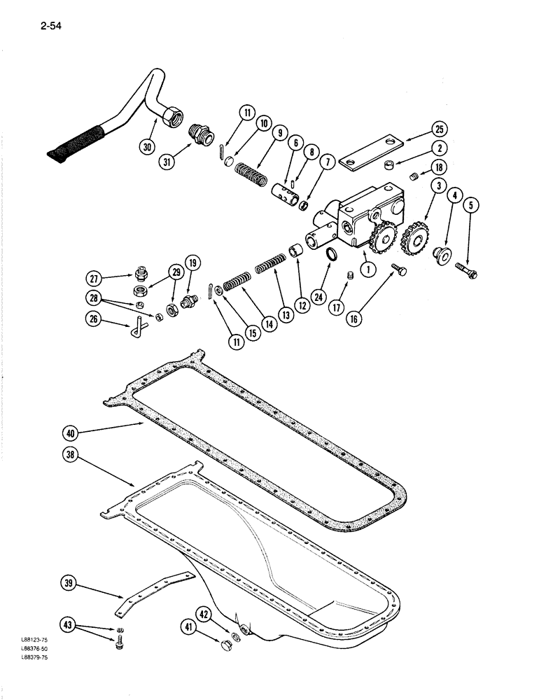 Схема запчастей Case 1187B - (2-54) - OIL PUMP, 504BDT ENGINE (02) - ENGINE