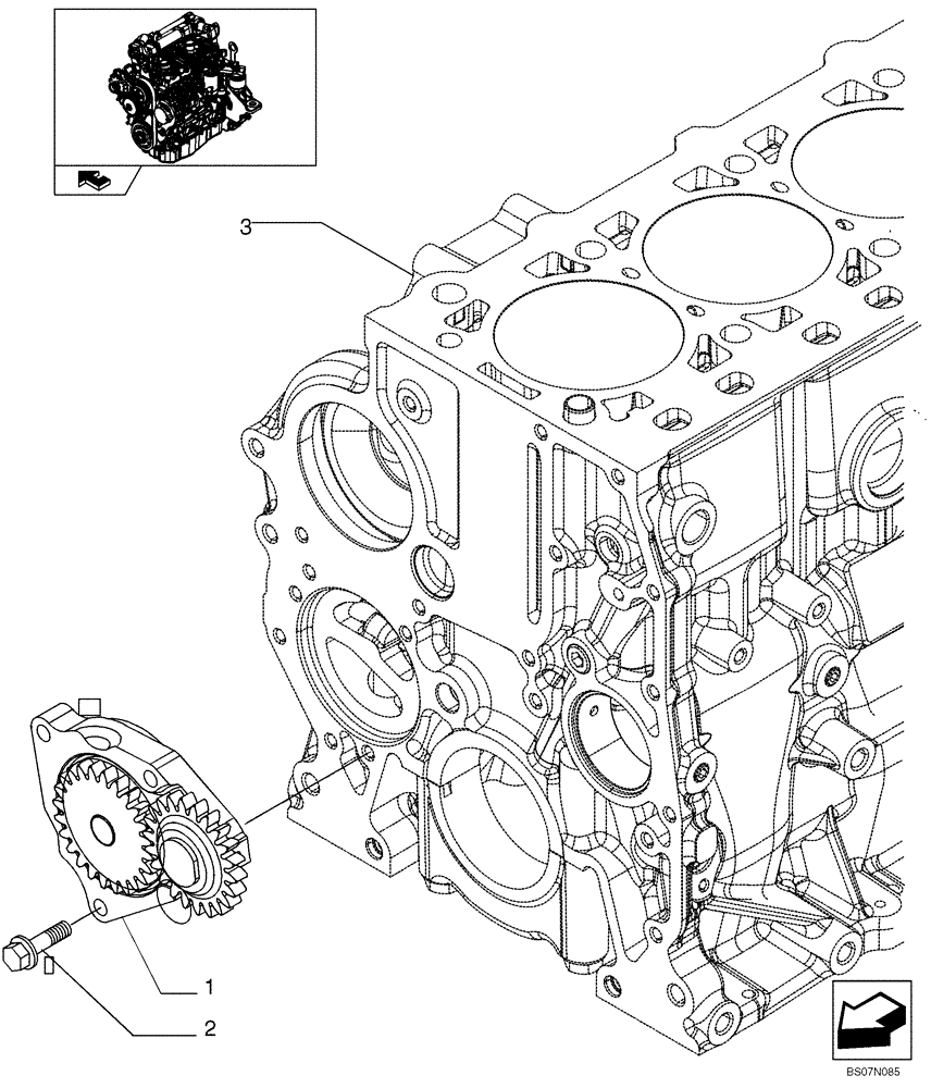 Схема запчастей Case 445CT - (02-29) - PUMP, ENGINE OIL & RELATED PARTS (87380450) (02) - ENGINE