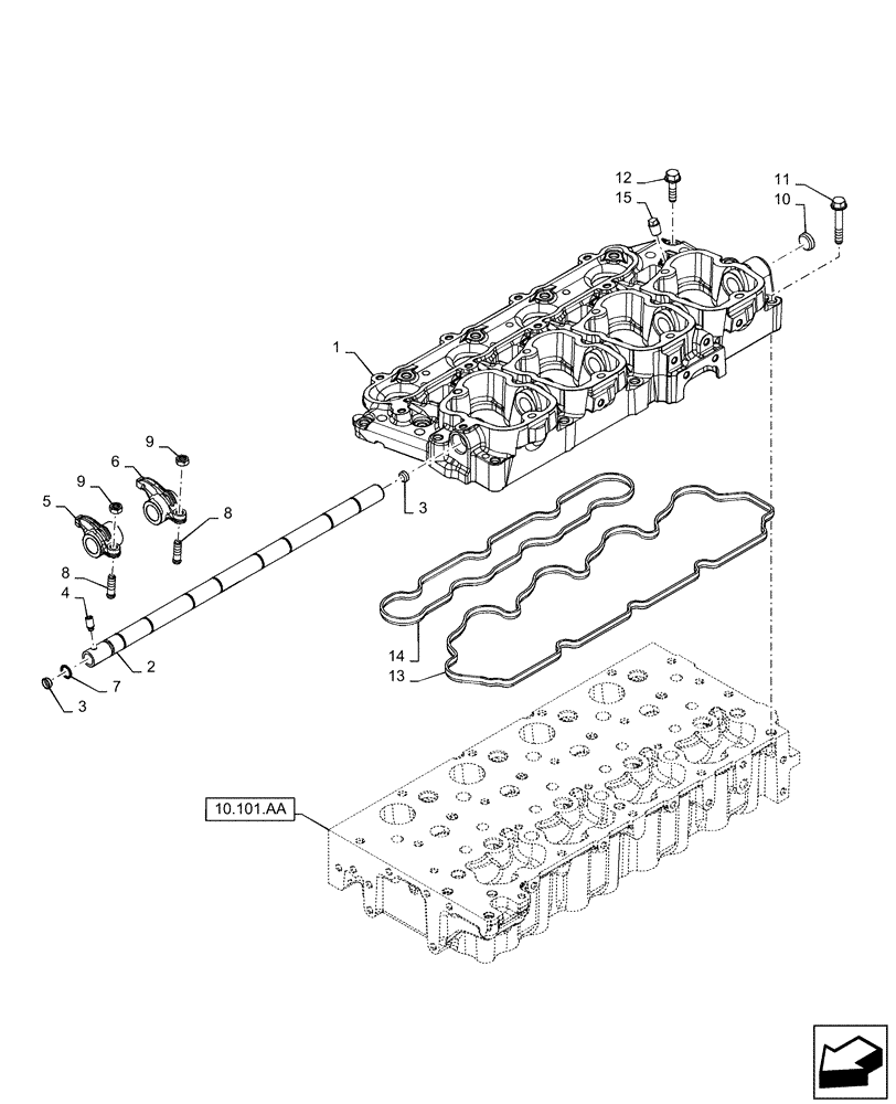 Схема запчастей Case F5CE5454B A005 - (10.106.AO) - ROCKER ARM (10) - ENGINE