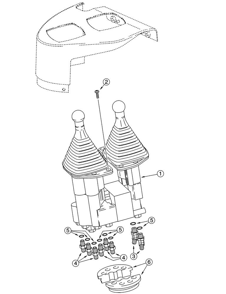 Схема запчастей Case 621C - (08-041) - HYDRAULICS - LOADER CONTROL, REMOTE, DUAL LEVER W/THREE SPOOL VALVE, NORTH AMERICA AND EUROPE (08) - HYDRAULICS