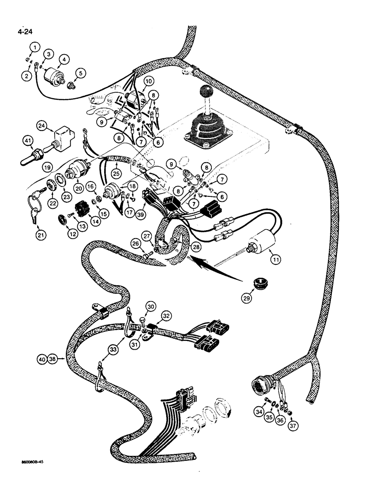 Схема запчастей Case W14B - (4-24) - FRONT HARNESS - CONSOLE (04) - ELECTRICAL SYSTEMS