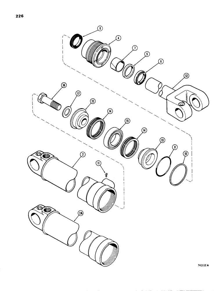 Схема запчастей Case W24B - (226) - G34738 & G34739 LOADER LIFT CYL, G101430 & G101431 LOADER LIFT CYL TUBE IS STAMPED W/CYL PART NUMBER (08) - HYDRAULICS