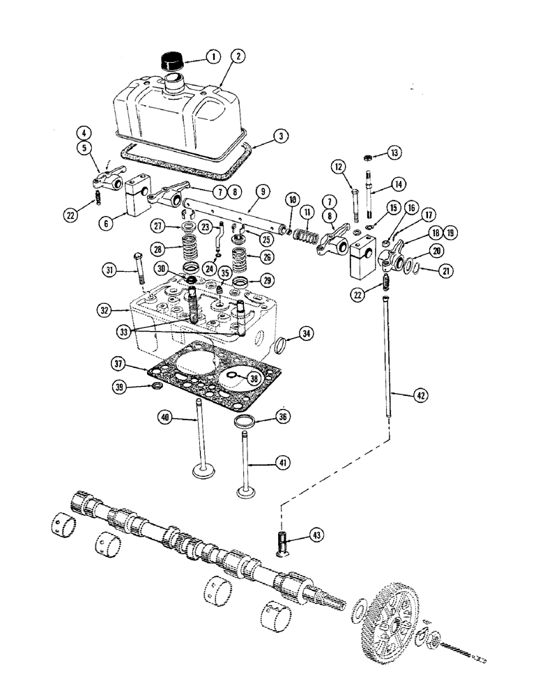 Схема запчастей Case W9A - (024) - CYLINDER HEAD AND VALVE ASSEMBLY, GASOLINE (02) - ENGINE