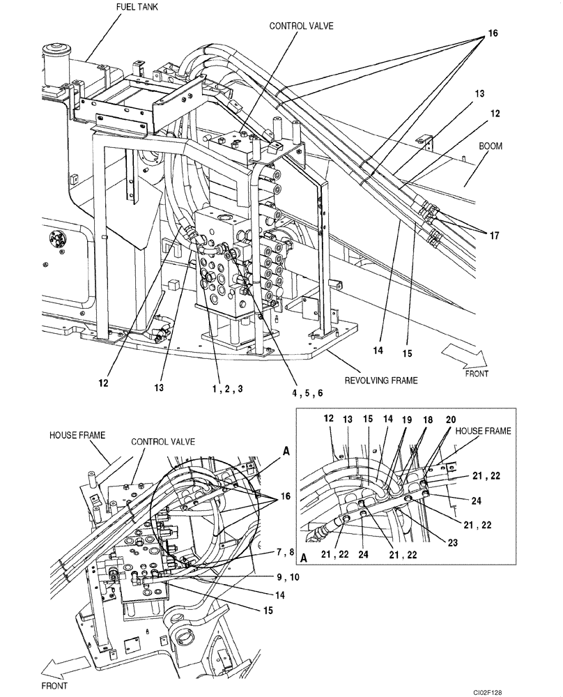 Схема запчастей Case CX135SR - (08-14) - HYDRAULICS - ARM AND BUCKET (08) - HYDRAULICS