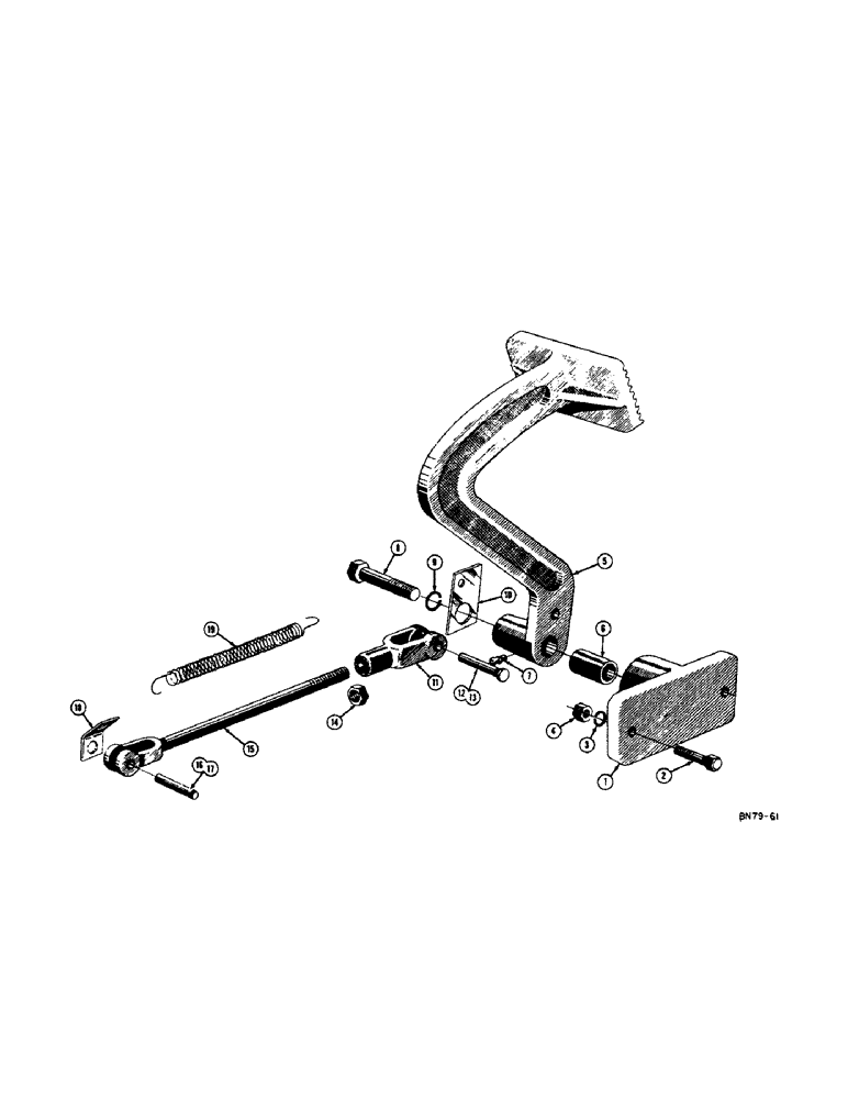 Схема запчастей Case 310C - (040[1]) - CLUTCH PEDAL AND LINKAGE (03) - TRANSMISSION