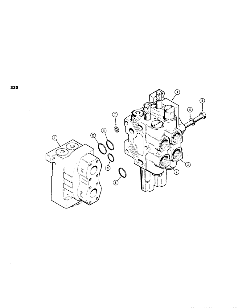 Схема запчастей Case 1150B - (330) - R36055 TWO SPOOL VALVE, TILT DOZER (07) - HYDRAULIC SYSTEM