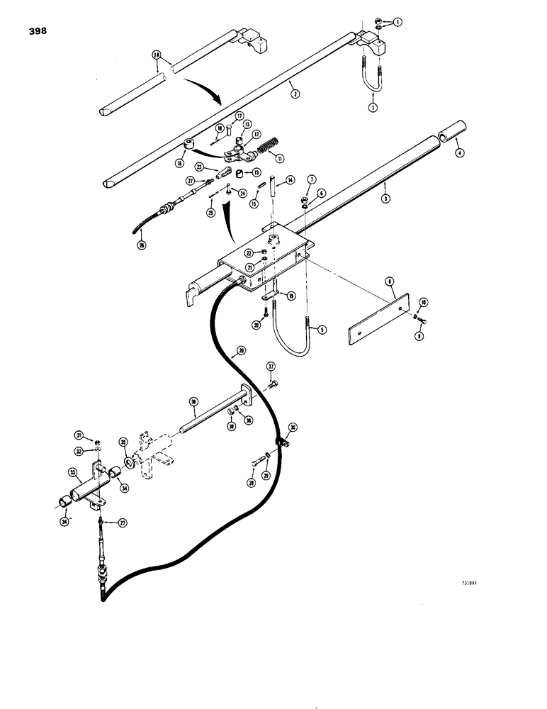 Схема запчастей Case 1150B - (398) - LOADER RETURN-TO-DIG (05) - UPPERSTRUCTURE CHASSIS