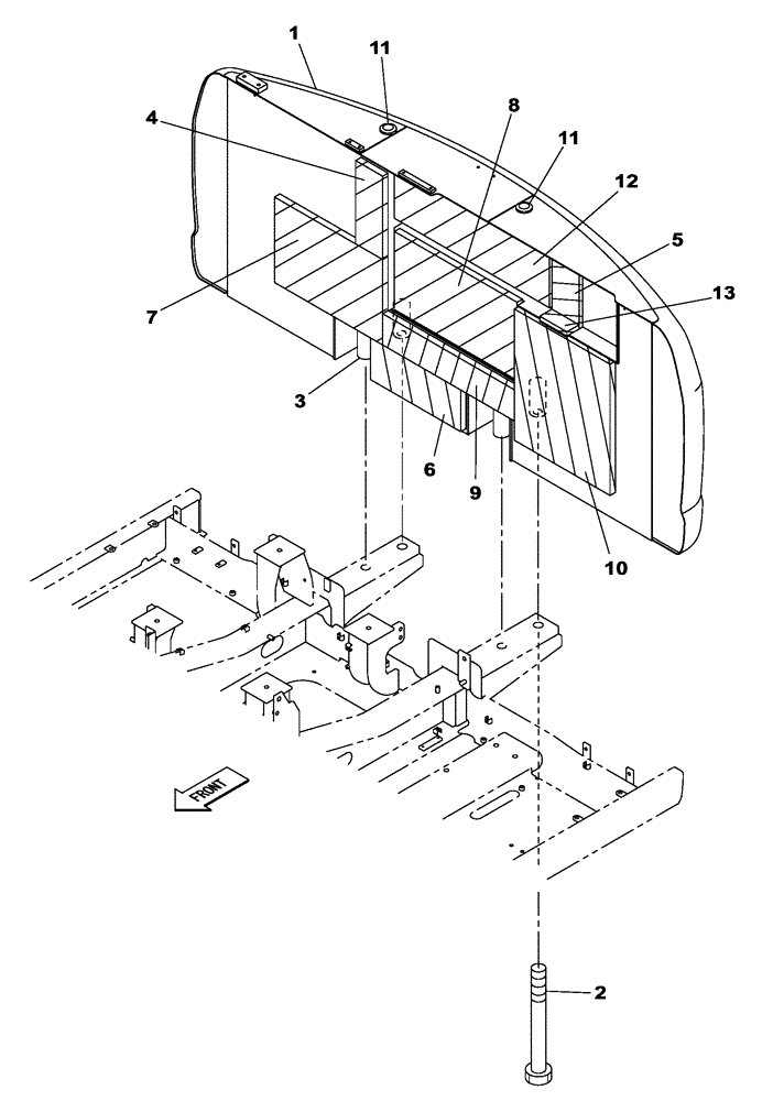 Схема запчастей Case CX210C LR - (39.140.01) - COUNTERWEIGHT - SOUNDPROOFING - CX210C LR (39) - FRAMES AND BALLASTING