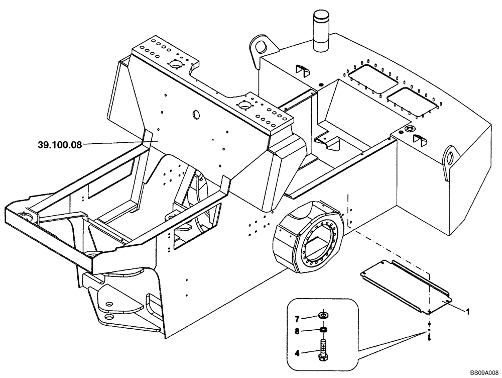 Схема запчастей Case SV212 - (39.100.19) - COVER, CHASSIS (39) - FRAMES AND BALLASTING