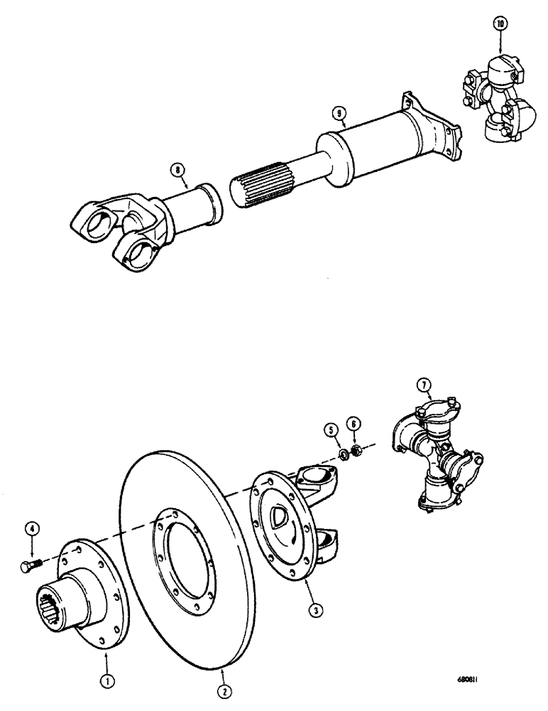 Схема запчастей Case 300 - (086) - FRONT DRIVE SHAFT (04) - UNDERCARRIAGE