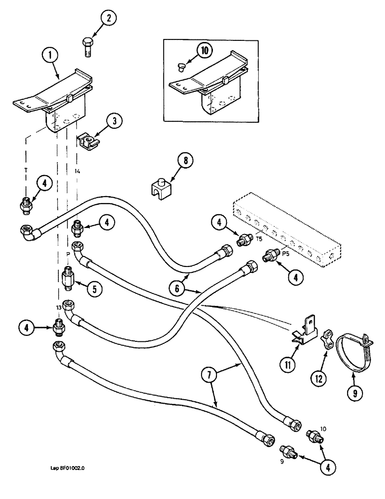 Схема запчастей Case 1088 - (8F-04) - HYDRAULIC CONTROL CIRCUIT, LEVELER CONTROL, P.I.N. FROM 106901 TO 106939 (08) - HYDRAULICS