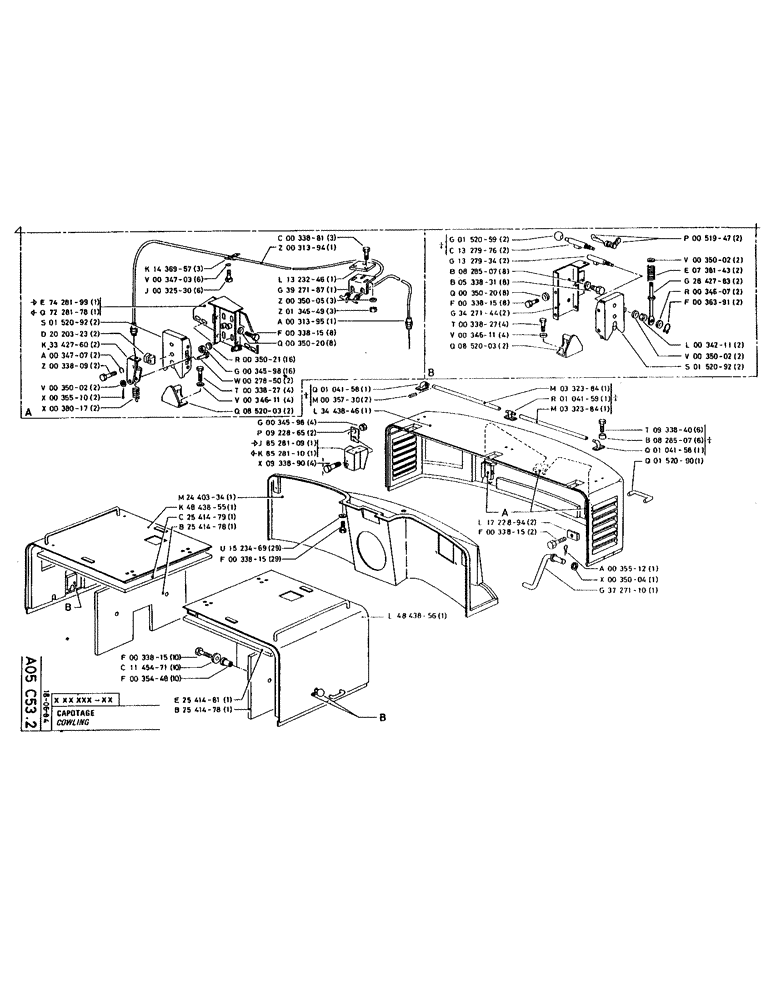 Схема запчастей Case 220 - (B-008) - COWLING (12) - Chassis/Attachments