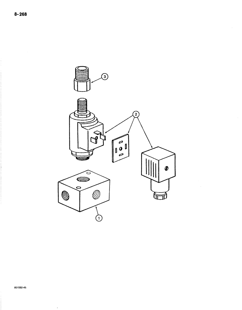 Схема запчастей Case 170B - (8-268) - SOLENOID CONTROL VALVE - 13 BAR, P.I.N. 74341 THROUGH 743575 (08) - HYDRAULICS